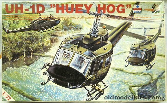 ESCI 1/72 Bell UH-1D Huey Hog, 9009 plastic model kit